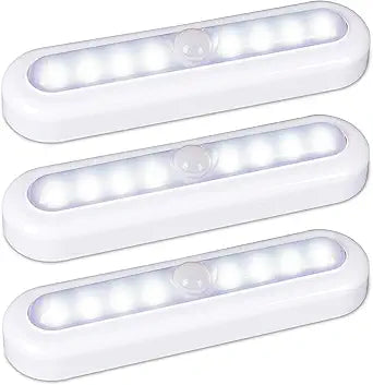 STAR-SPANGLED 7 Motion Sensor Lights Indoor AAA Battery, 3 Pack Cool White
