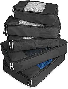 Travel Wise 5-Piece Packing Cubes Set Ripstop Nylon Pattern Design