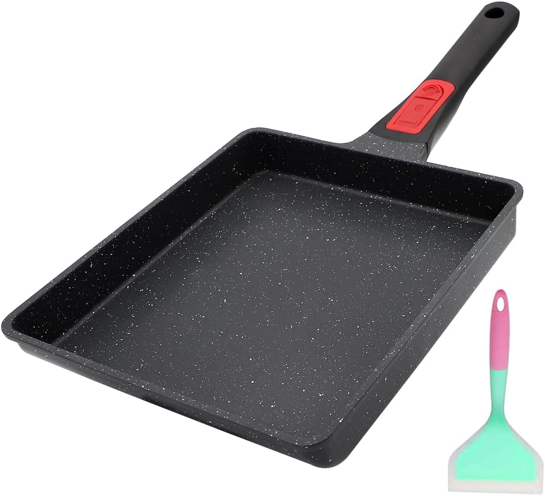 AIKENBBKK Tamagoyaki Japanese Omelette Pan, Square Frying Egg Pan Nonstick