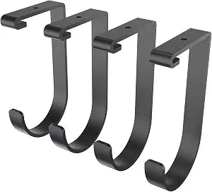 FLEXIMOUNTS 4 Pack Add-On Storage Flat Hooks, Black