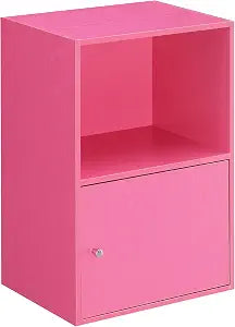 Convenience Concepts Xtra Storage 1 Door Cabinet with Shelf, Pink