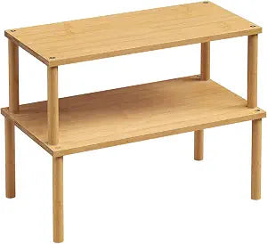 VERTORGAN 2 Pack Cabinet Organizer Shelf,Bamboo Countertop(Large,Natural)