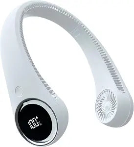Portable Neck Fan  Hands Free Quiet 20dB Cooling Neck Fan, 17-Hour 4000mAh Battery, 3 Speeds, Wearable Fan for Neck Fans that Blow Cold Air, Personal Fans Portable Rechargeable (White)