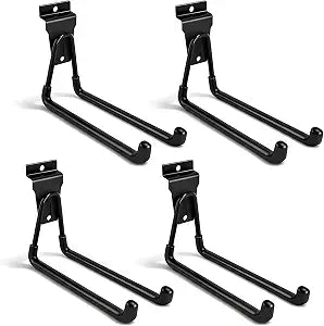 Slatwall 7.5" Large U Hooks  Heavy-Duty Metal Slatwall Accessories for Garage, Workshop & Shed Organization - 4 Pack
