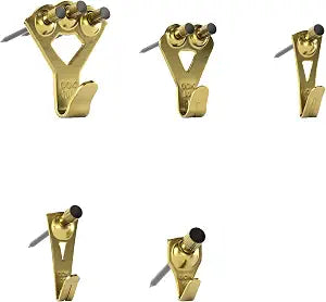 OOK 55169 Professional Picture Hangers, Art Hangers, Padded, Brass, Reusable Picture Hooks, 20-100lb (Value Pack) , Gold