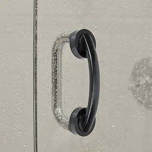 Zerodeko Shower Grab Bar Suction Balance Assist Bathroom Shower Handle Anti Slip Safety Hand Rail Support Handicap Elderly Injury Senior Assist Bath Handle Glass Door Window Black