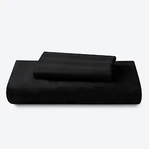 Zaizaihome 600 Thread Count Fitted Sheet Twin XL Size, 100% Egyptian Cotton, 2-Piece Set (1 Fitted Sheet, 1 Pillowcase), Sateen Weave, Ultra Soft Breathable,16" Deep Pocket Bed Sheet, Striped Black