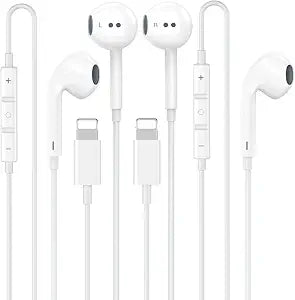 2 Pack [Apple MFi Certified] Wired Headphones for iPhone 14 13 12 Pro Max