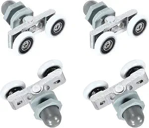 MECCANIXITY Shower Door Rollers Wheels, 19mm Diameter Bathroom Glass Shower Door Replacement Parts Runner Sliding Roller for Bathroom Glass Doors Kitchen Drawers, (Grey, Pack of 4)