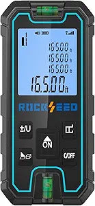 Laser Measuring Tool 165 Feet, RockSeed Portable Laser Measure, Digital Distance Measurement with 2 Bubble Levels, Laser Tape Measure with 5 Units Conversion