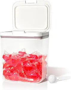 Gute Laundry Pod Holder with Lid,67oz Sealed Pop-Up Dispenser for Pods