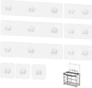 9Pack Shower Caddy Adhesive Replacement, Strong Shower Shelf Adhesive Hook