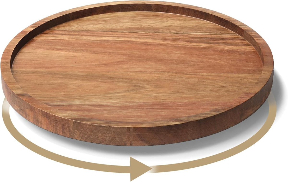 VERTORGAN Lazy Susan Bamboo Organizer for Kitchen,Cabinet(Small)
