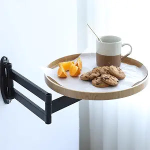 Wall Mounted Folding Table Round Floating Wall Desk Bedside Coffee Table