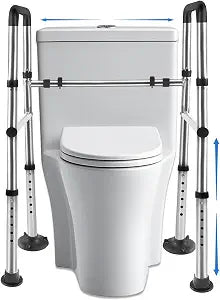 Toilet Safety Rails, Adjustable Toilet Safety Frame & Rails, Toilet Safety Rail for Elderly Adults