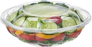 Jaluxing [18 oz. 50 Sets Clear Plastic Salad Bowls with Airtight Lids Disposable To Go Mixing Containers Serving for Fruit, Quinoa, Lunch and Meal Prep