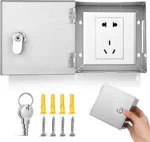 Lockable Stainless Steel Electrical Outlet Cover Heavy-Duty