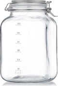Folinstall 1 Gallon Glass Jar with Airtight Lid, 4.3" Wide Mouth Mason Jars