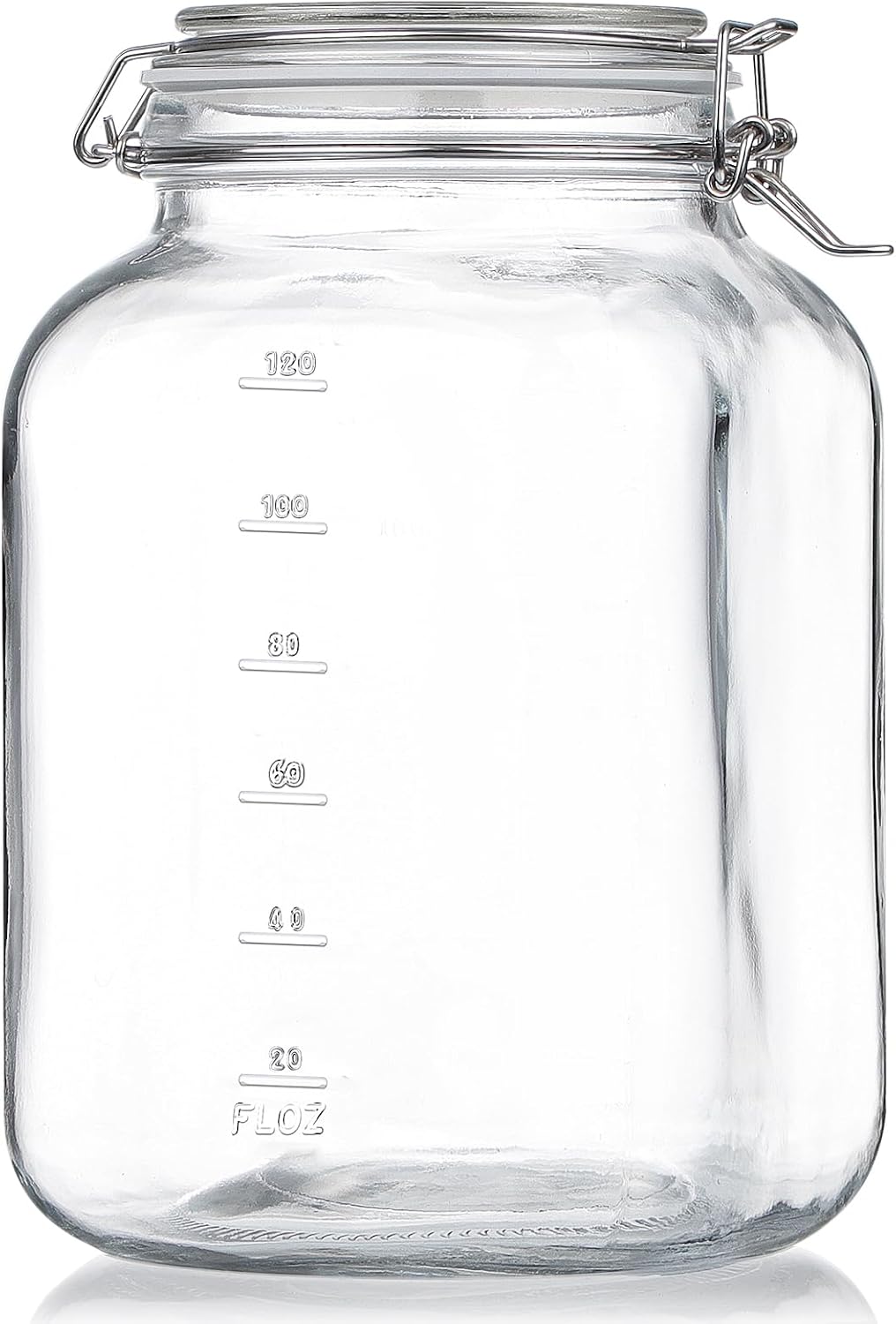 Folinstall 1 Gallon Glass Jar with Airtight Lid, 4.3" Wide Mouth Mason Jars
