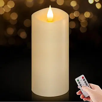 3x7 Battery Operated Candles with Timer,7 inch Flameless Candle with Remote
