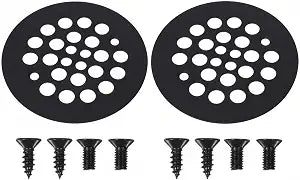 2-Pack Black Shower Drain Cover 4.25 Inch Screw-in Hair Catcher Strainer