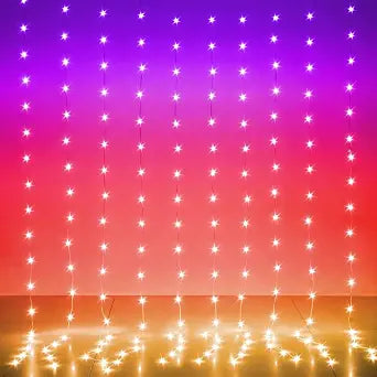 LED Curtain Lights 6.6FTx6.6FT,200 RGB Color Changing Fairy Lights