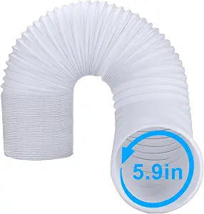 Anti-Clockwise 5.9 Inch Air Conditioner Exhaust Pipe, 59" Length Portable Air Conditioner Vent Hose, Replacement Mobile AC Unit 6" Vent Pipe for LG Hisense Haier Delonghi Air Conditioning Parts