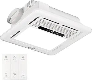 4-in-1 Bathroom Exhaust Fan with Dual-Mode Heater and LED Light