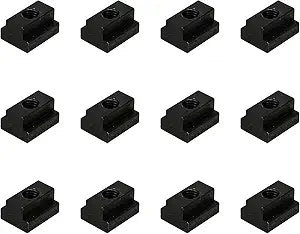 M8 T-Slot Nut,Black Oxide Finish,Grade 8.8,5/16 Threads,Pack of 12