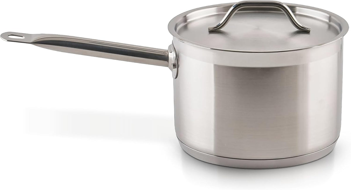 Winco 2 qt Stainless Steel Sauce Pan with Lid and Cover