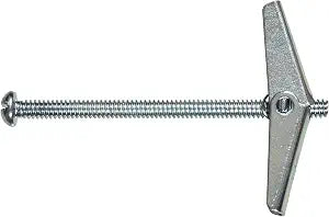 Hillman 50 Pcs Toggle Bolt (3/16" x 2") | Round Head Machine Screw Anchors for Hollow Walls | Zinc Plated Heavy Duty Fasteners for Drywall, Plaster, Tile & Hollow Block Mounting