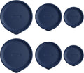 Replacement Lids for Pyrex 7200-PC 2 Cup and 7201-PC 4 Cup and 7402-PC 6/7 Cup, Silicone Round Storage Cover Lid for Anchor Hocking Glass Bowl 6 Pack Dark Blue