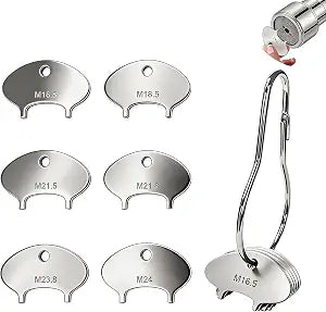 Faucet Aerator Removal Tool with Key Ring, 304 Stainless Steel, 6 Sizes