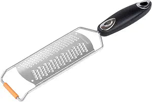 Restaurantware Met Lux 12 Inch Hand Grater 1 Coarse And Fine Cheese Grater - With Handle Slip Protection Stainless Steel And Plastic Rasp Grater For Grating Cheese And Vegetables