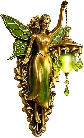 Enchanted Fairy Wall Sconce  Vintage Style Wall Sconce with Frosted Crystal, Coin Cell Battery Operated Fantasy-Themed Lamp for Bedroom Living Room, 8 Inch