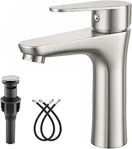 Heyalan Bathroom Sink Faucet with Pop-Up Drain, Brushed Nickel