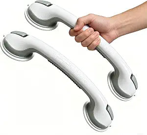 Grab Bars for Bathtubs and Showers 2 Pack Suction Grab Bar, Heavy Duty Shower Handle Removable Bath Handrails for Seniors and Elderly, Bathroom Safety Grip No Drilling Waterproof,Grey