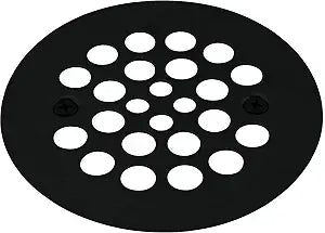 Westbrass A3193-62 4-1/4" OD Brass Shower Strainer Grid Drain Cover, Matte Black
