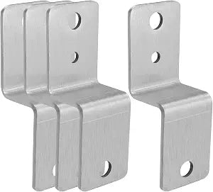 4pcs Z Bracket 2"  1 3/16" Door Barricade Bracket, Stainless Steel