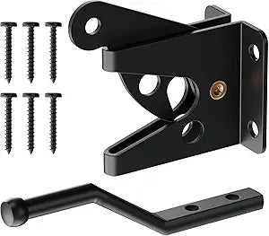 Self-Locking Gate Latch, Heavy Duty Automatic Gravity Lever for Wood Fence