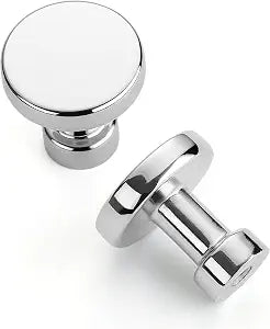 Asidrama 10 Pack 1-1/4 inch Polished Chrome Kitchen Cabinet Knobs Dresser Knobs Drawer Knobs Cabinet Hardware Zinc Knobs for Dresser Drawers