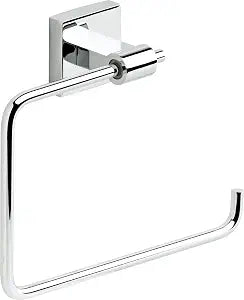 Franklin Brass Maxted (1-Pack) Hand Towel Holder Polished Chrome Towel Racks for Bathroom Wall Square Towel Ring Holder for Bath Towel Hanger for Kitchen, Bathroom Accessories MAX46-PC
