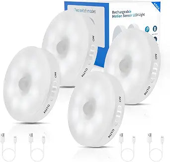 Improved LED Rechargeable Motion Sensor Light Indoor, Bright & Long-Lasting