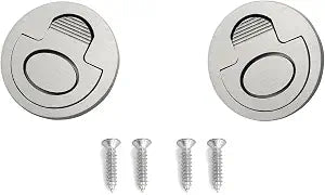 heyous 2pcs Hidden Recessed Furniture Handle Stainless Steel 51x16mm Round Flush Pull Ring Handles for Door Drawer Cupboard Cabinet Marine Boat Deck Hatch