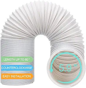 Portable AC Hose 5.9" Dia, 79" Length Universal Air Vent Exhaust Hoses