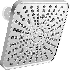 Square Shower Head, 10 Inch Chrome, 6 Spray Modes, High Pressure Rainfall