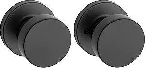 Kwikset Pismo Interior Door Knob for Hallway and Closet Doors, Matte Black