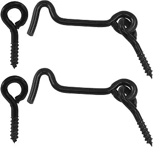 Hordion 5 Pack Cabin Gate Hook and Eye Latch, 2 Inch Gate Door Swivel Window Door Hook with Mounting Screws