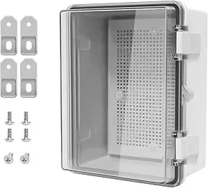 ABS Plastic Dustproof Waterproof IP65 Junction Box Hinged Shell Universal Electrical Project Enclosure Gray, with PC Transparent Clear Cover 8.7 x 6.7 x 4.3inch(220 x170 x110mm)