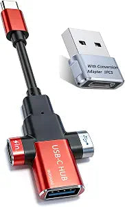 Small USB C HUB for Laptop, USB C Dongle for MacBook Pro, XPS